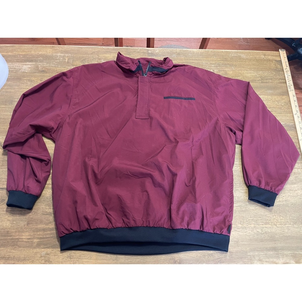 Daniel Gray Jacket, Men's 2XL, Maroon, 1/4 Zip Up, Pullover, Windbreaker, Golf